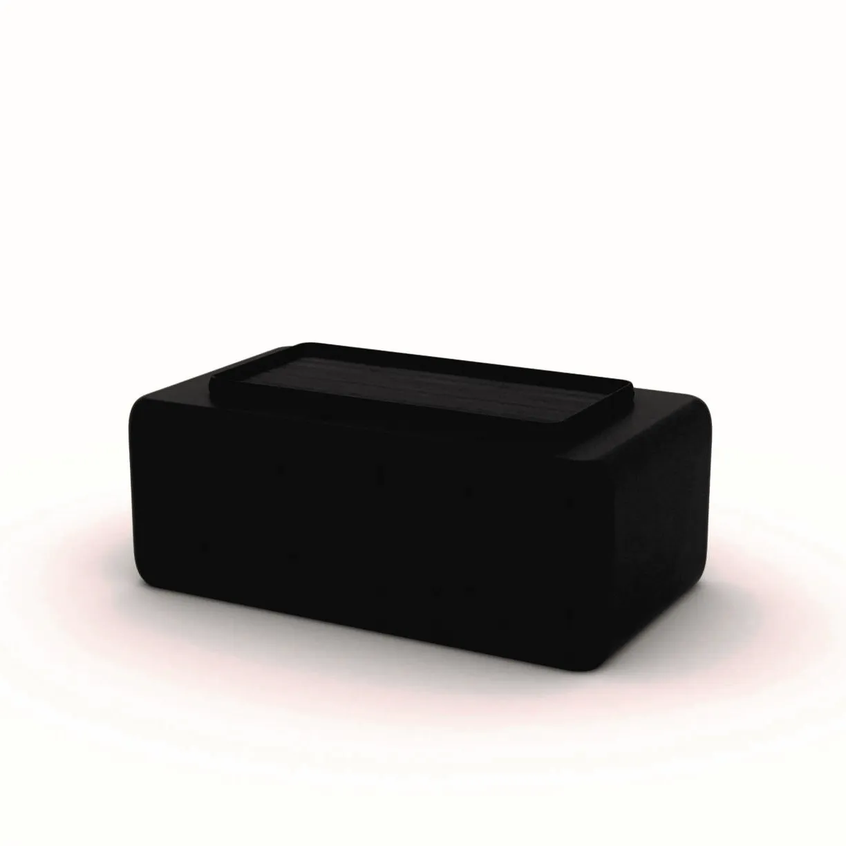 Canoe pouf with tray