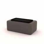 Canoe pouf with tray