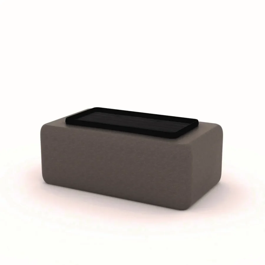 Canoe pouf with tray
